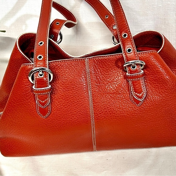 WILSONS LEATHER Pelle Studio orange pebble leather handbag. - Picture 4 of 12